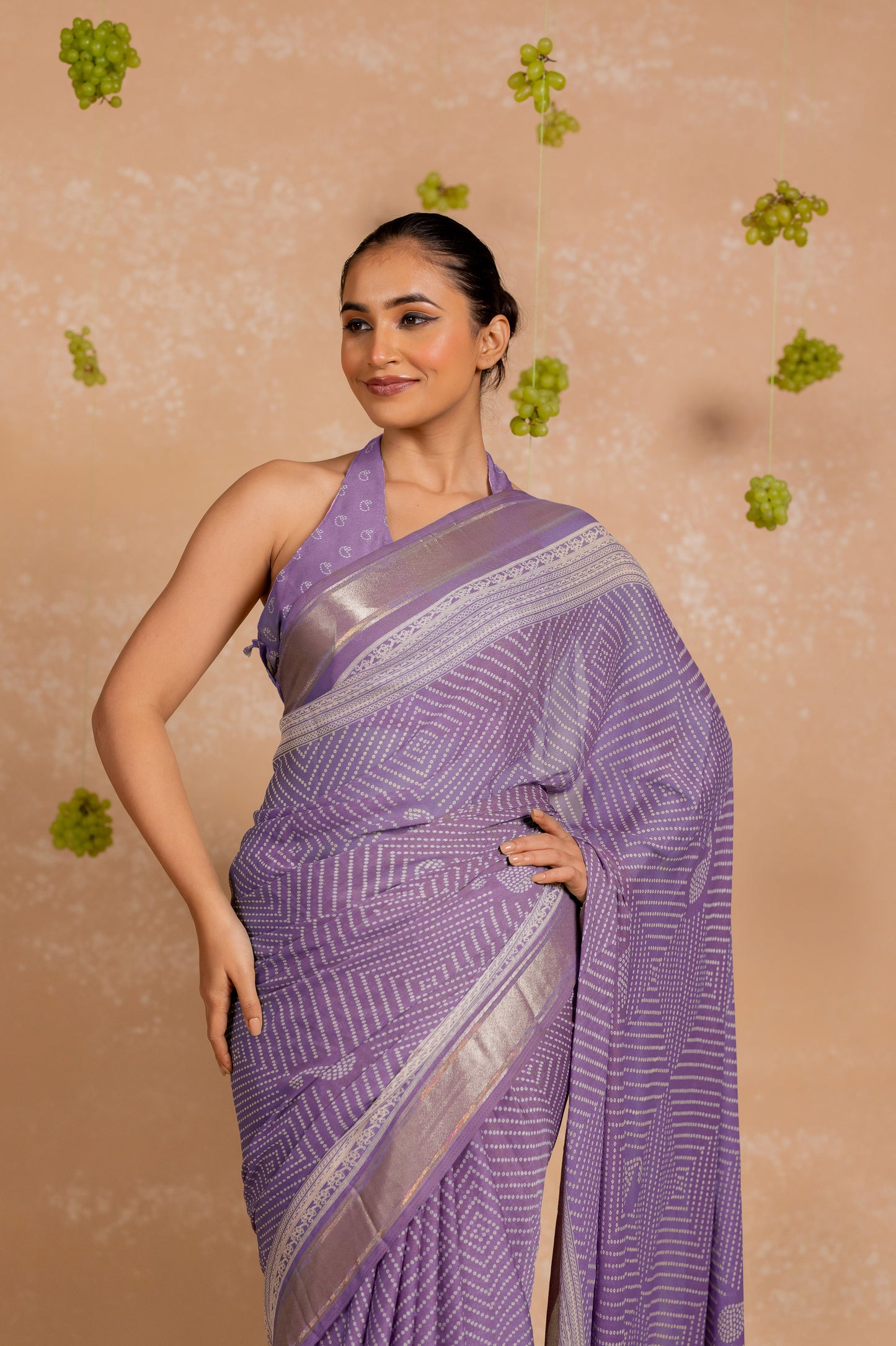 Women's Chiffon Badhani & Paisely Printed Saree