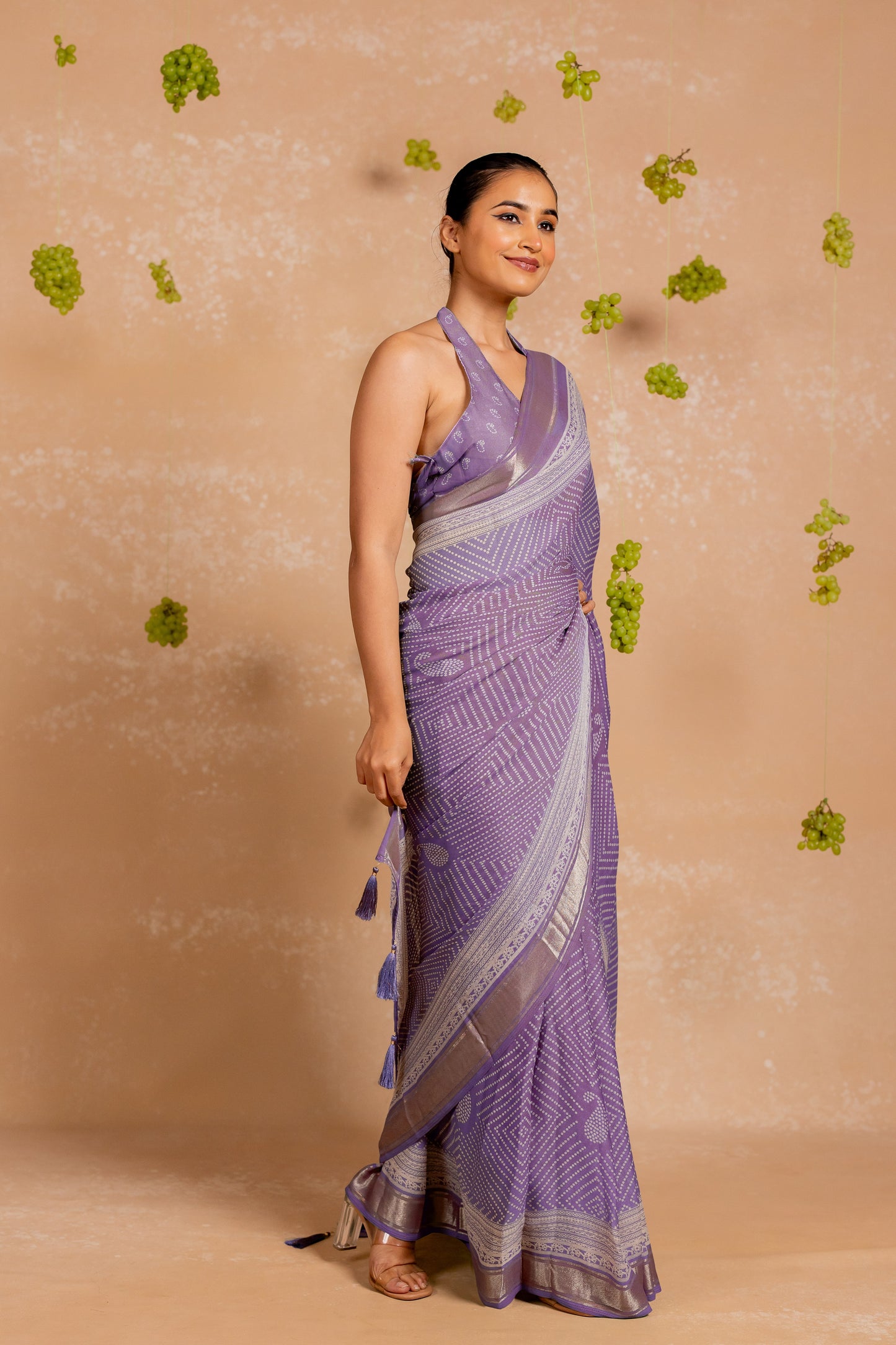 Women's Chiffon Badhani & Paisely Printed Saree