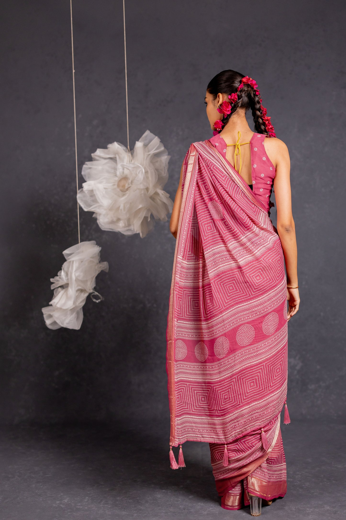 Women's Chiffon Badhani Printed Saree