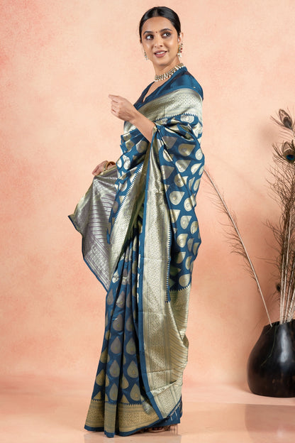 Golden Elegance Silk Blend Saree