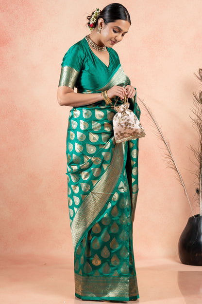 Golden Elegance Silk Blend Saree