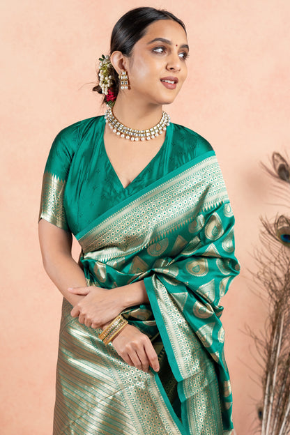 Golden Elegance Silk Blend Saree