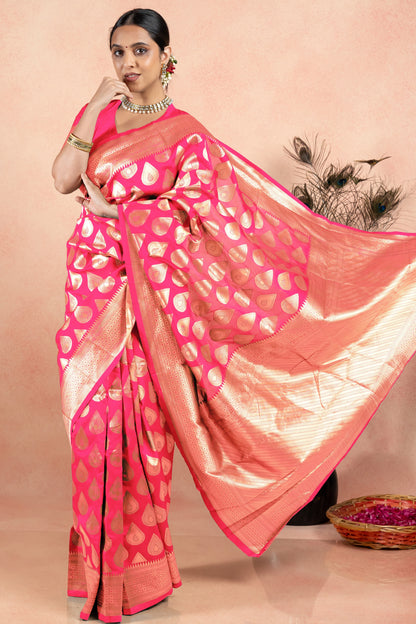 Golden Elegance Silk Blend Saree