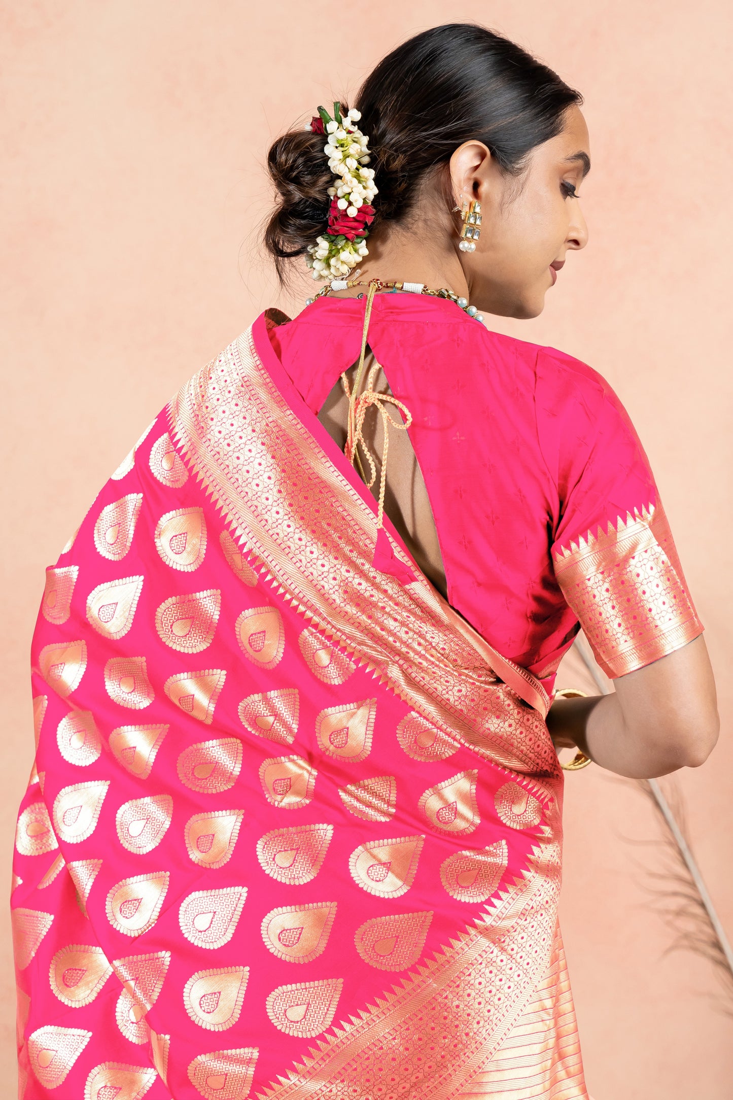 Golden Elegance Silk Blend Saree