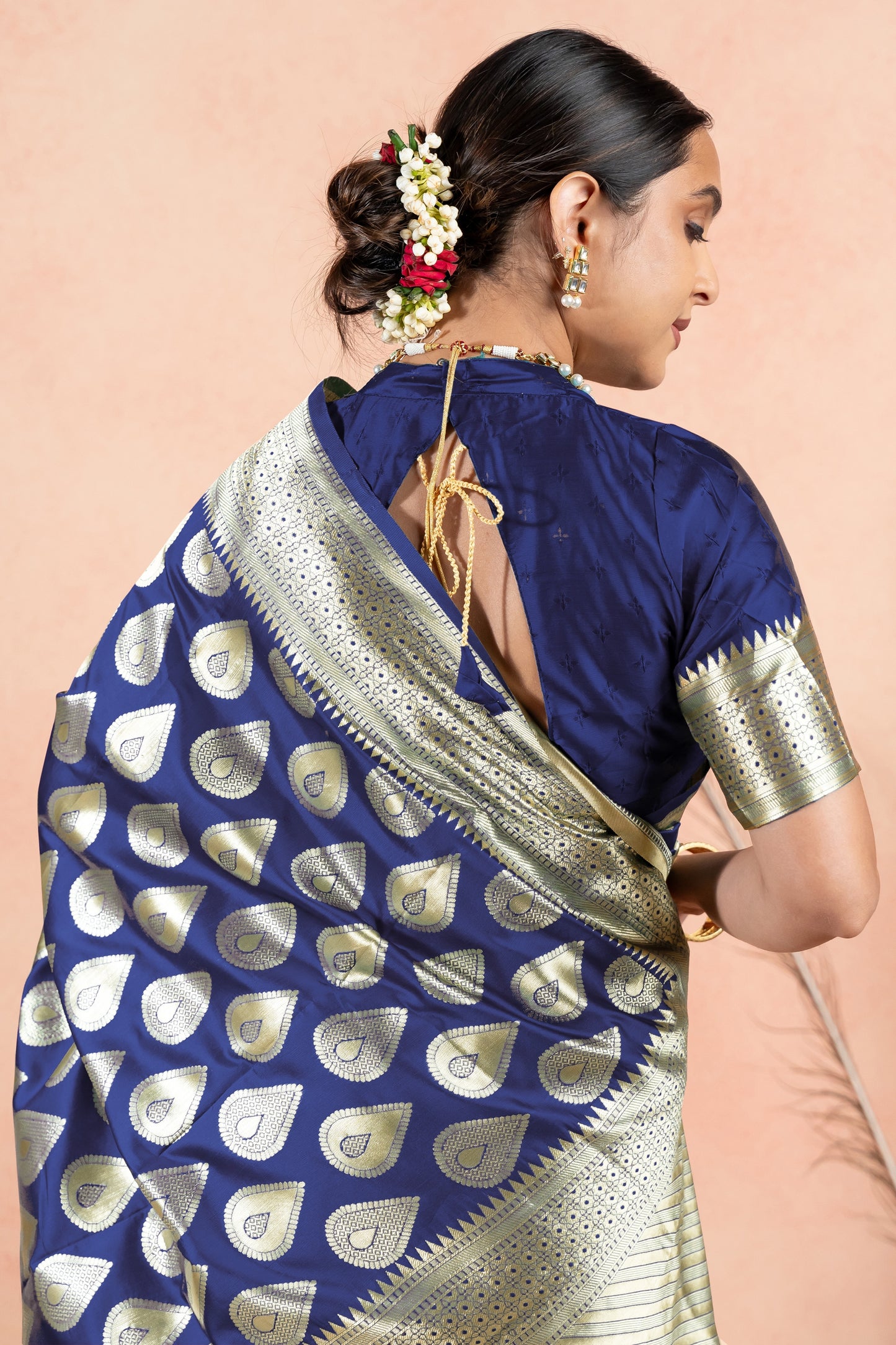 Golden Elegance Silk Blend Saree