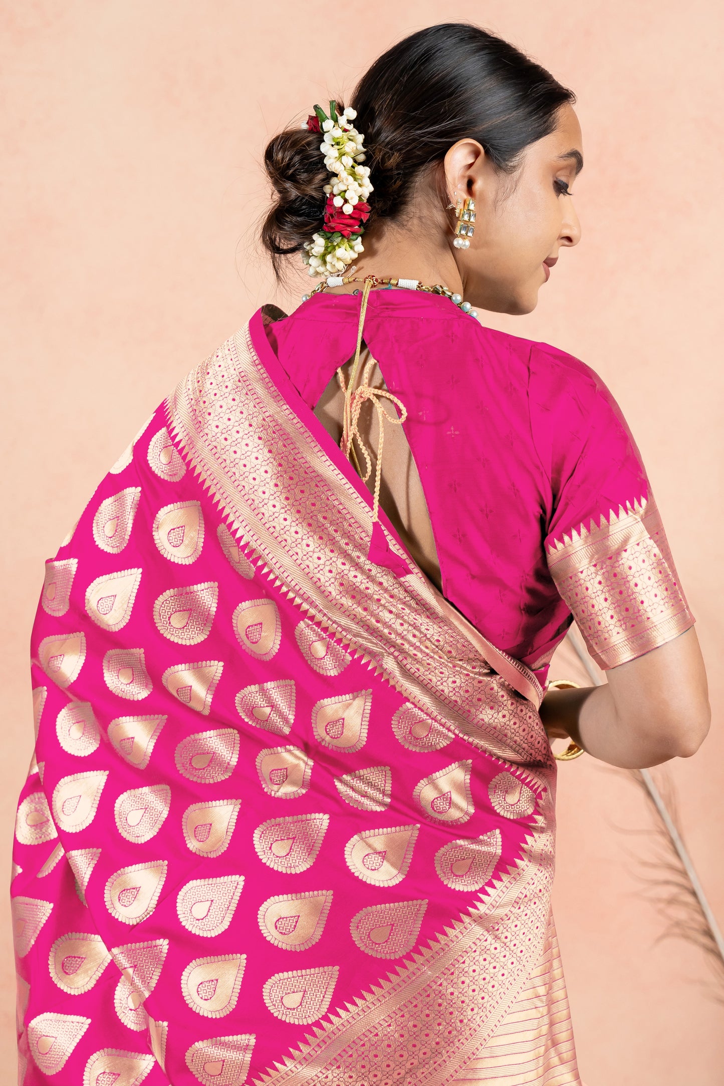 Golden Elegance Silk Blend Saree