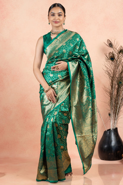 Sophisticated Golden Zari Silk