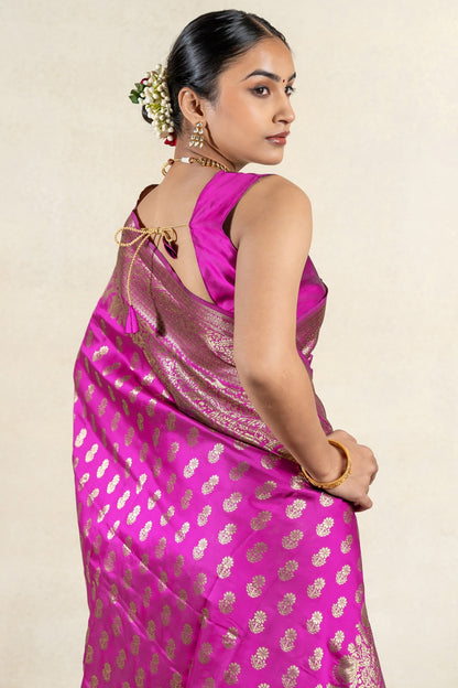 Golden Blossom Banarsi Silk Saree