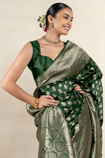 Golden Blossom Banarsi Silk Saree