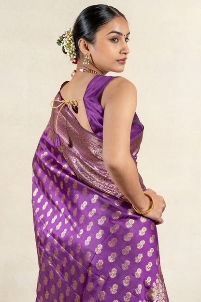 Golden Blossom Banarsi Silk Saree