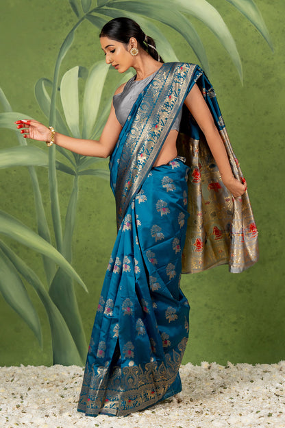 Elegant Woven Design Silk Blend Saree