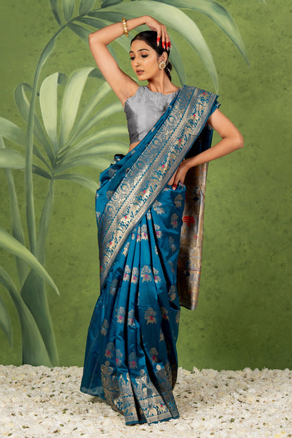 Elegant Woven Design Silk Blend Saree