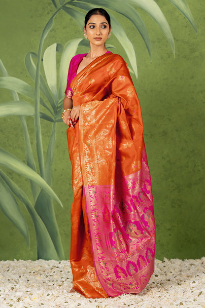 Elegant Woven Design Silk Blend Saree