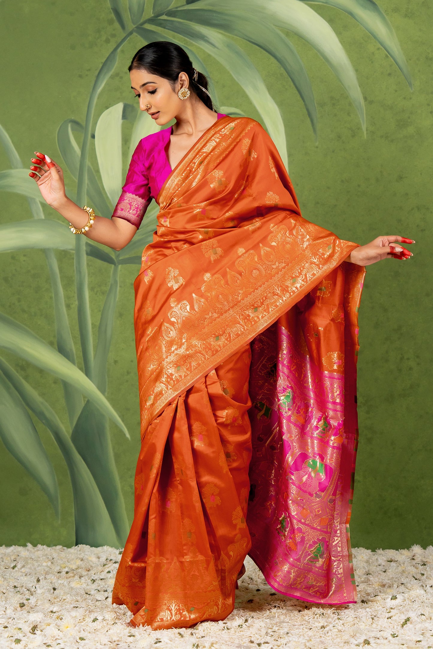 Elegant Woven Design Silk Blend Saree