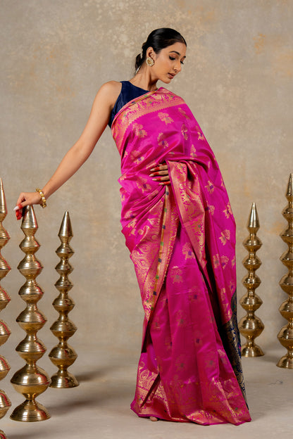 Elegant Woven Design Silk Blend Saree