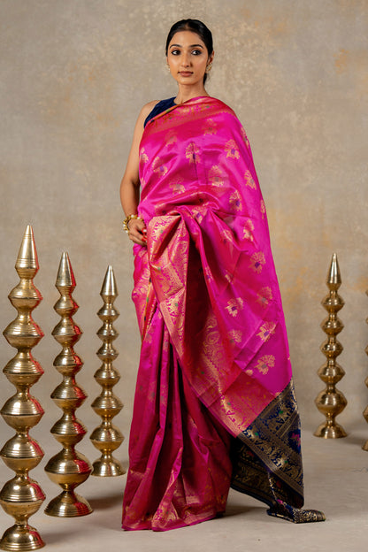 Elegant Woven Design Silk Blend Saree