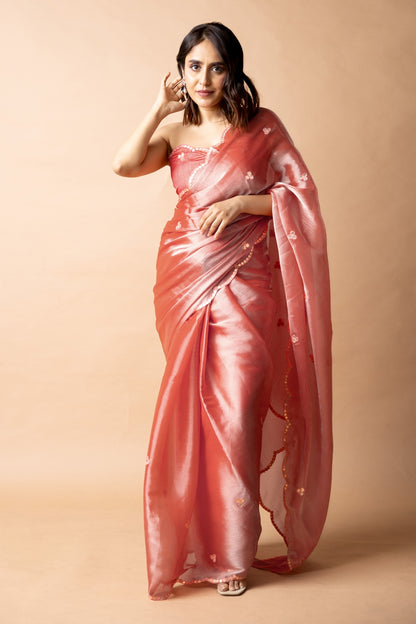 Trendy Mirror Work Jimmy Choo (Organza) Saree