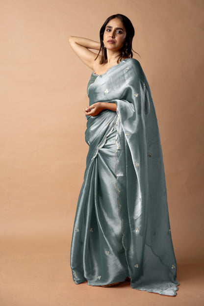 Trendy Mirror Work Jimmy Choo (Organza) Saree