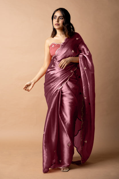 Trendy Mirror Work Jimmy Choo (Organza) Saree