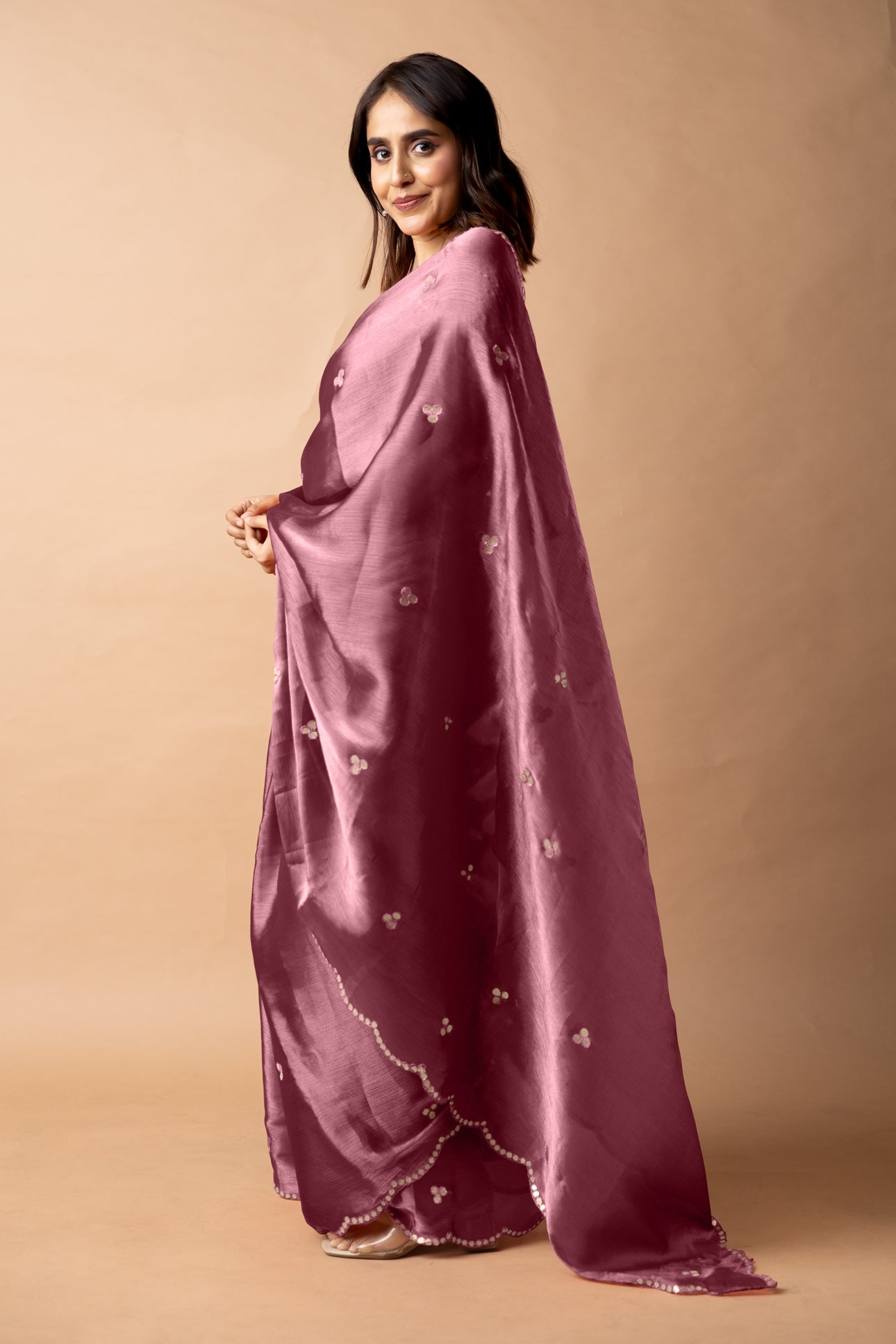 Trendy Mirror Work Jimmy Choo (Organza) Saree