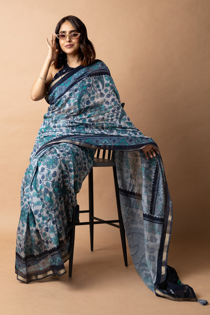 Fancy Floral Printed Viscose Rayon Saree