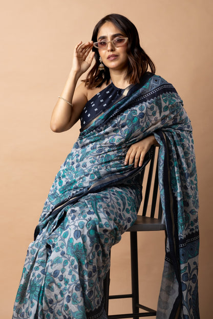 Fancy Floral Printed Viscose Rayon Saree