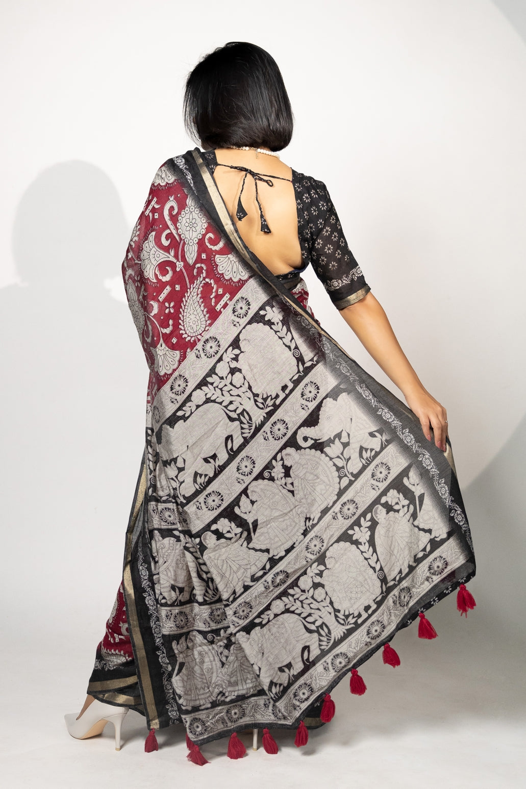 Beautiful Madhubani Printed Viscose Rayon Saree