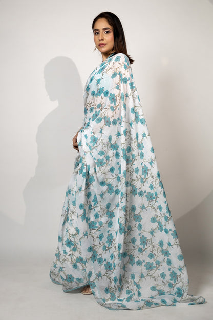 Latest Floral Printed Cotton Blend Saree