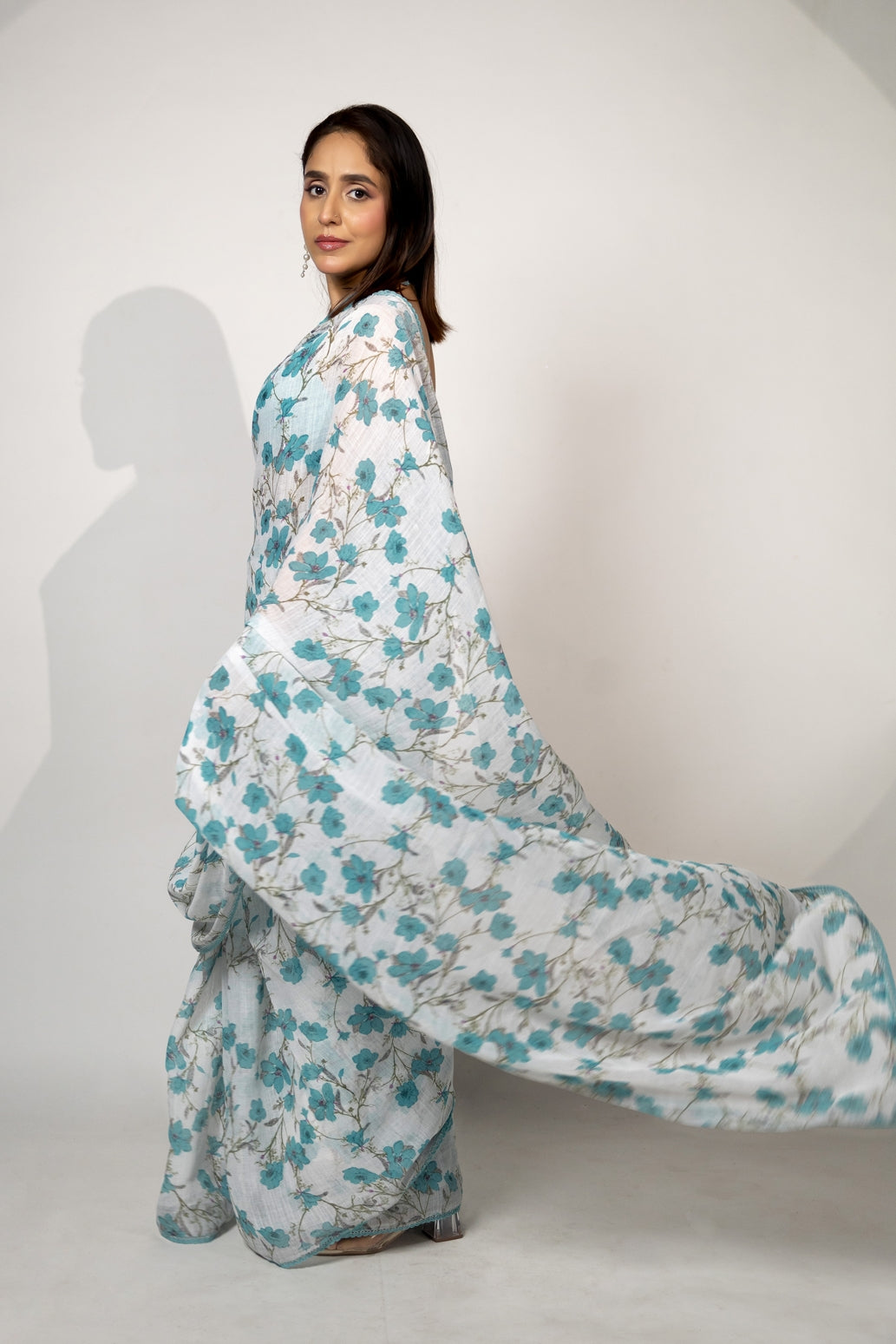 Latest Floral Printed Cotton Blend Saree