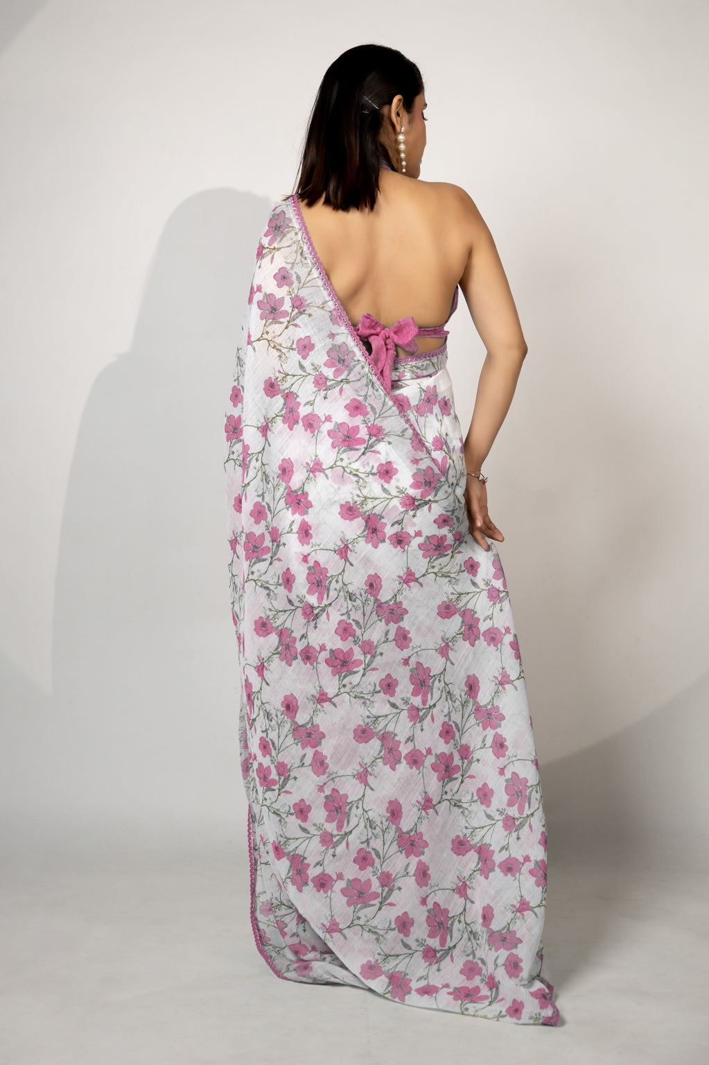 Latest Floral Printed Cotton Blend Saree