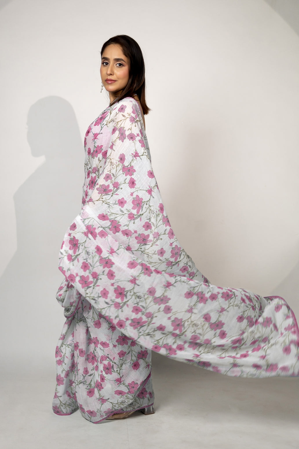 Latest Floral Printed Cotton Blend Saree