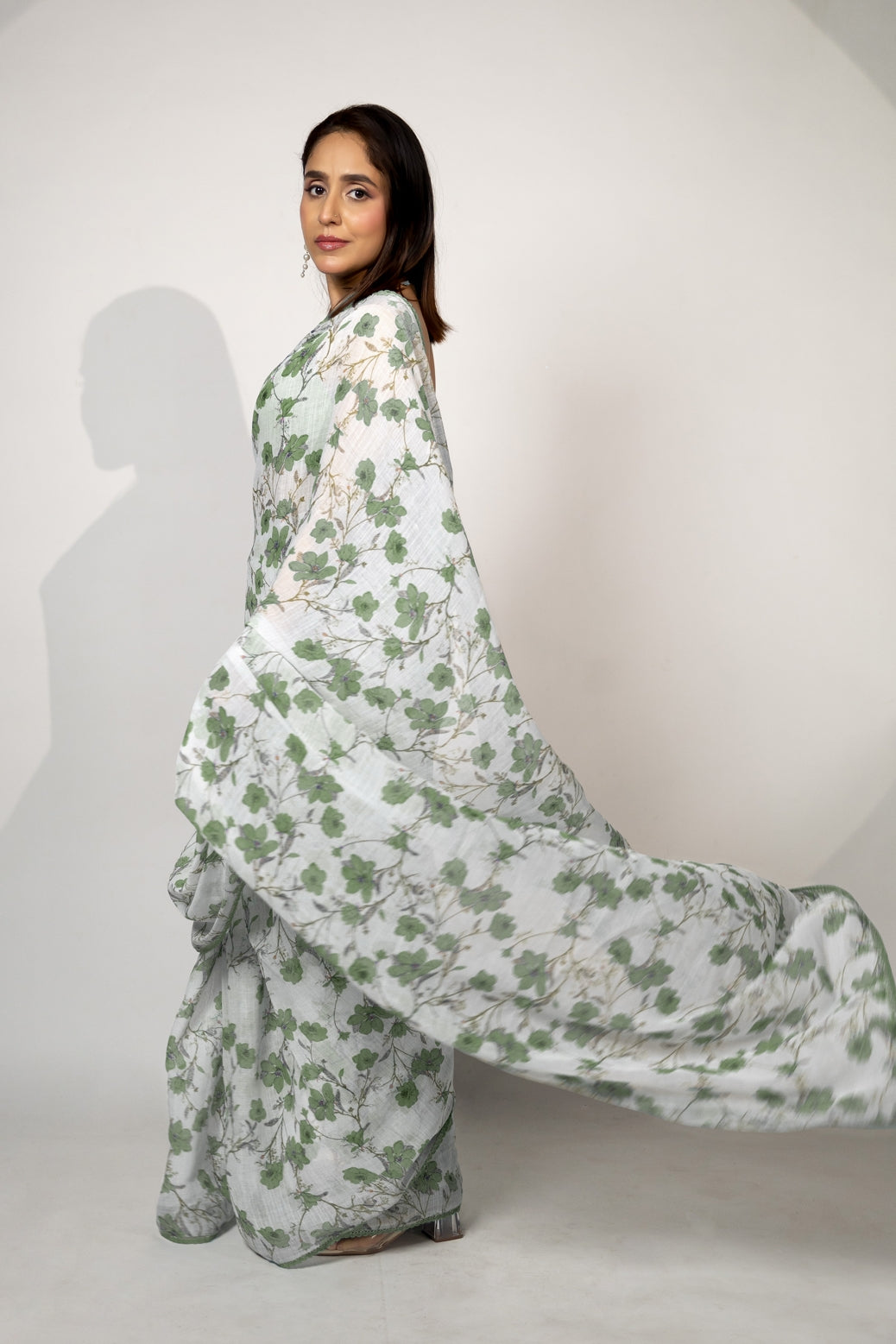 Latest Floral Printed Cotton Blend Saree