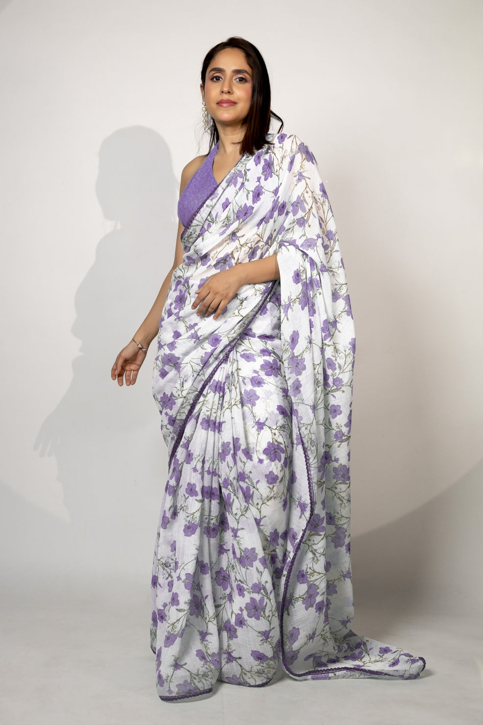 Latest Floral Printed Cotton Blend Saree