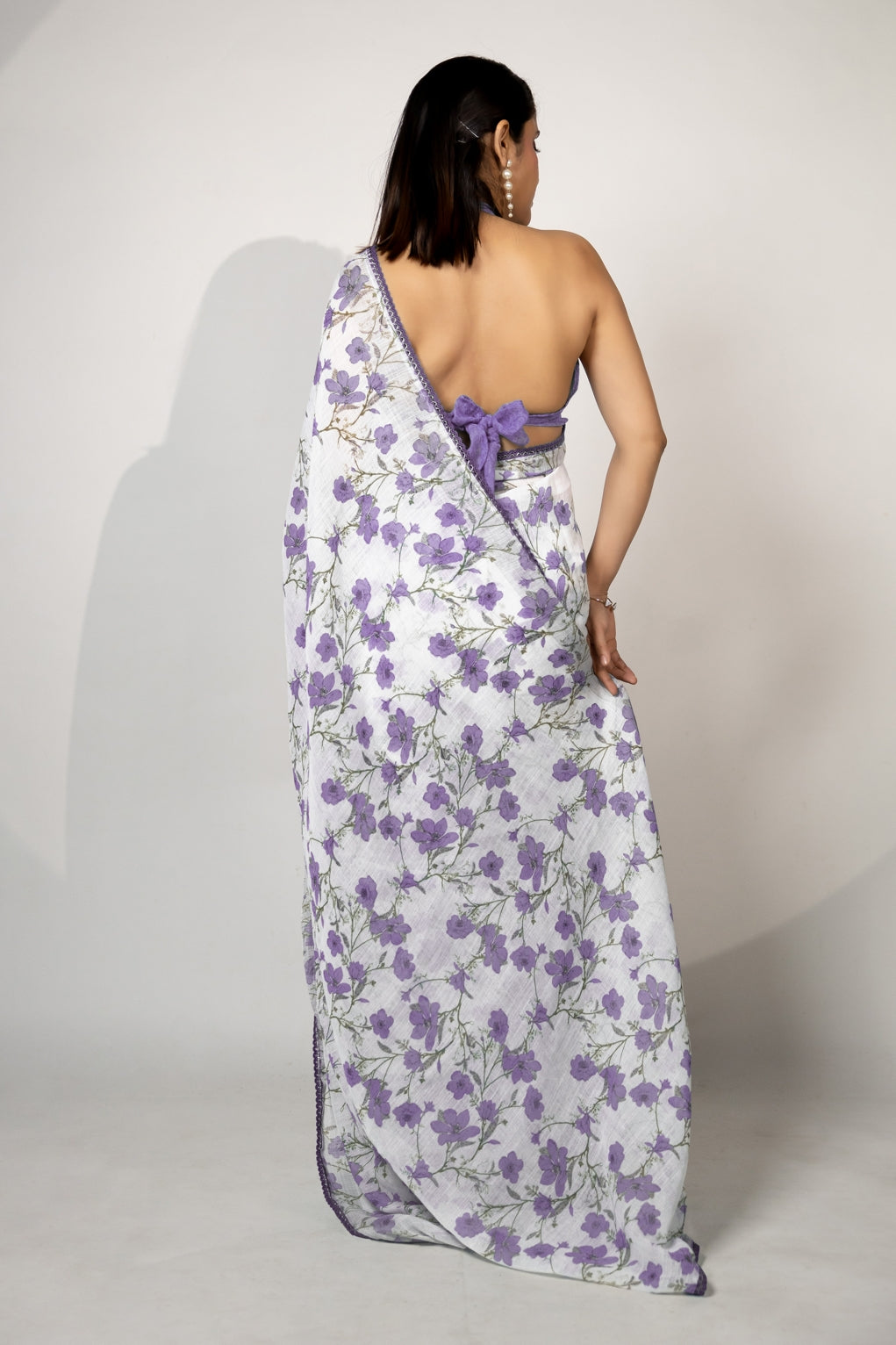 Latest Floral Printed Cotton Blend Saree