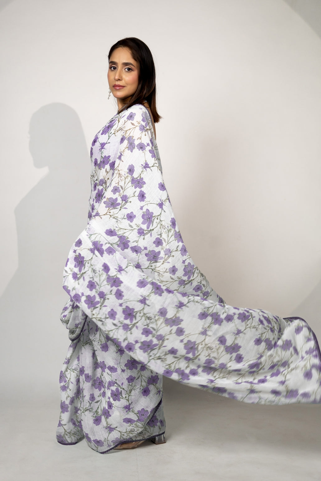 Latest Floral Printed Cotton Blend Saree