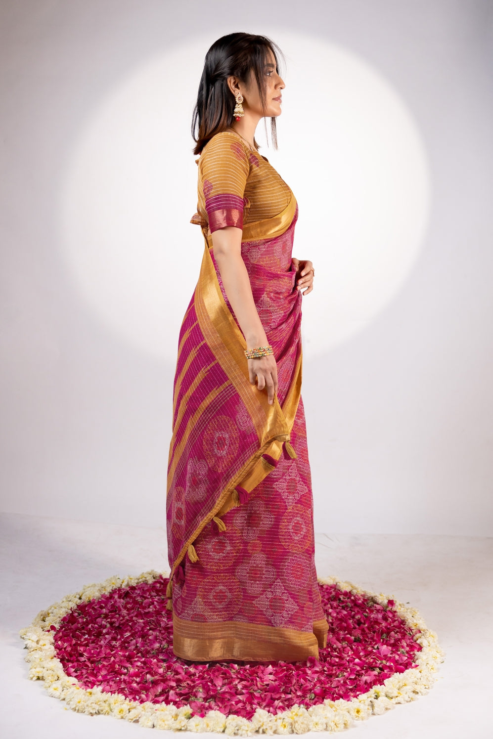 New Fancy Ajrakh Printed Cotton Blend Saree
