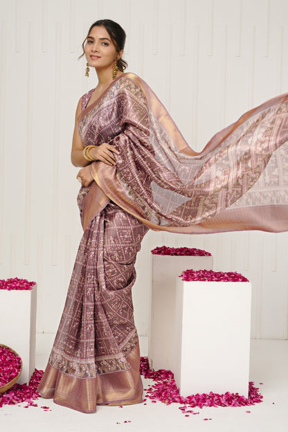 Beautiful Warli Print Cotton Silk Saree with Unstiched Blouse Piece