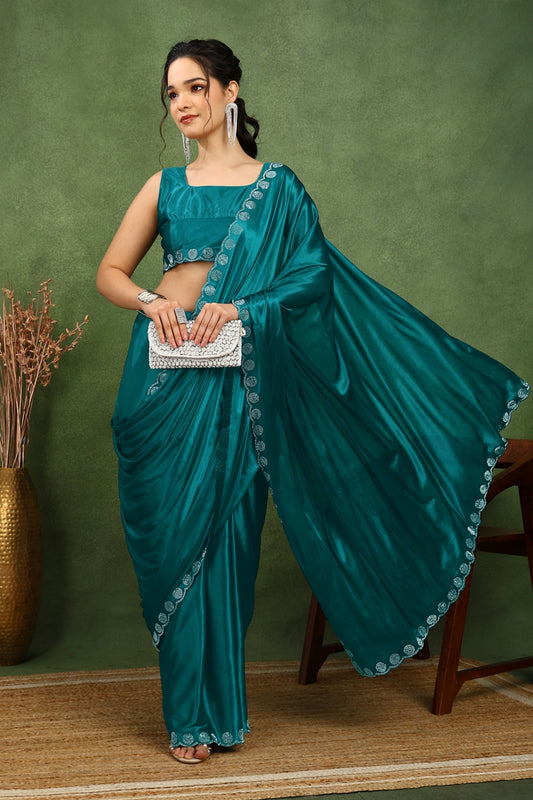 Fancy Embellishment Lycra Saree