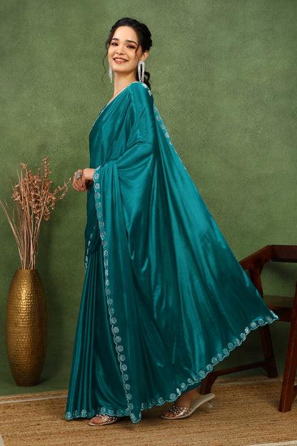 Fancy Embellishment Lycra Saree