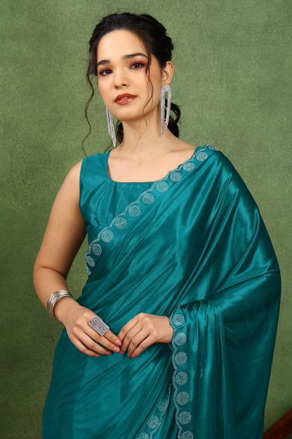 Fancy Embellishment Lycra Saree