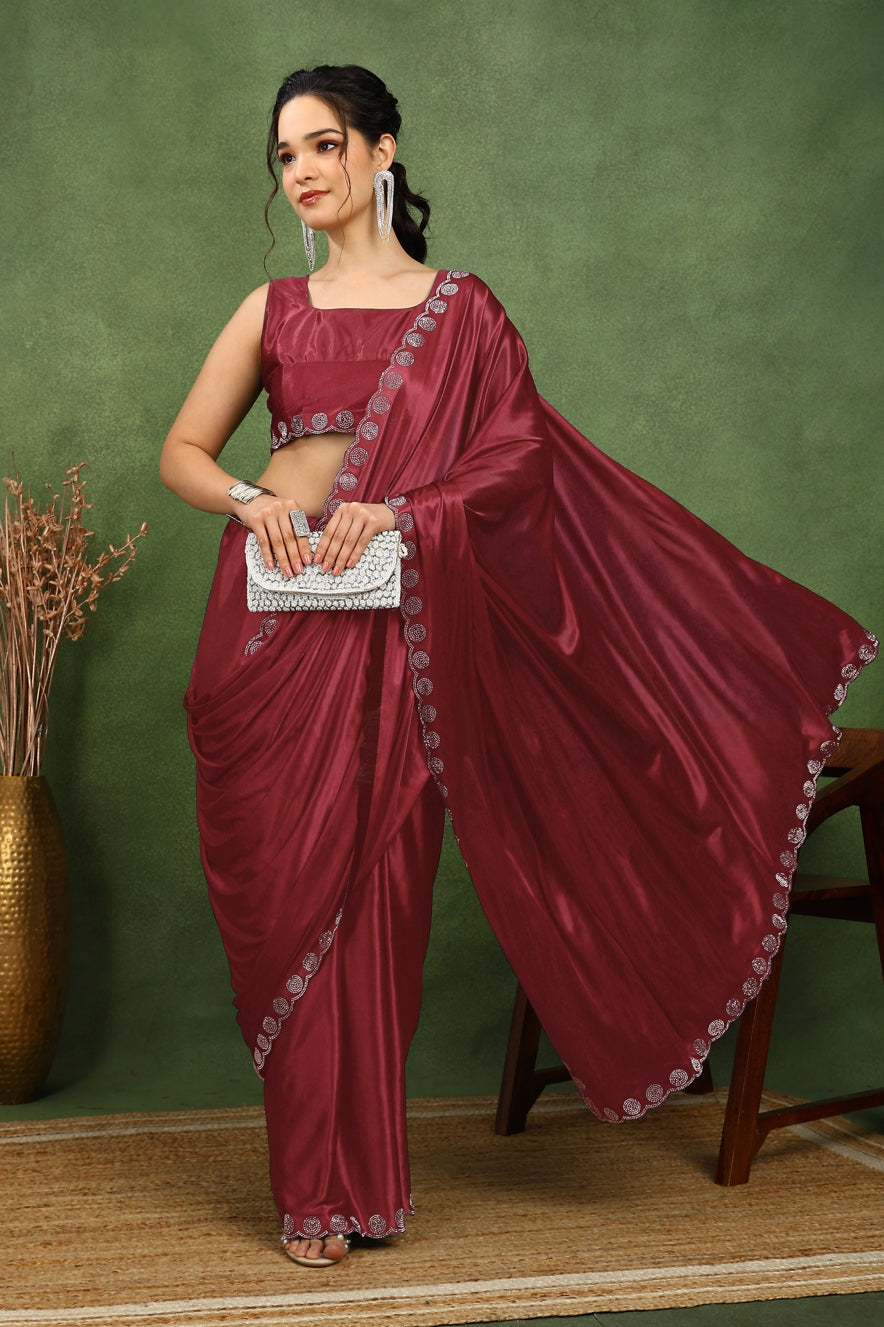 Fancy Embellishment Lycra Saree