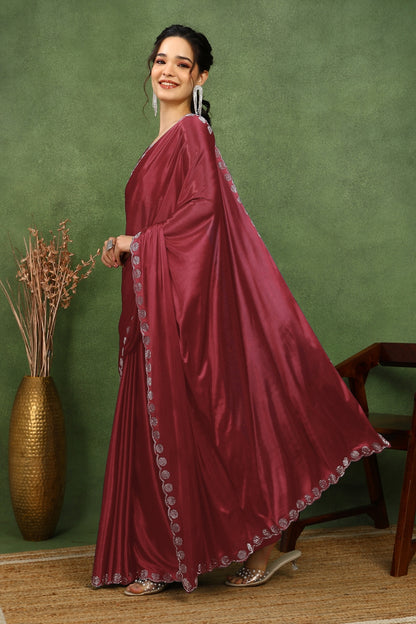 Fancy Embellishment Lycra Saree