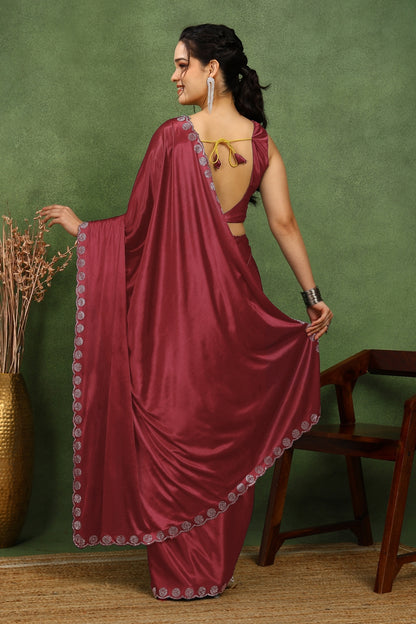 Fancy Embellishment Lycra Saree