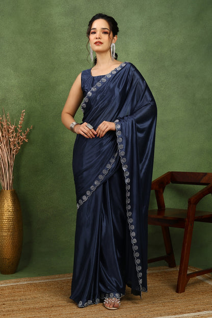 Fancy Embellishment Lycra Saree