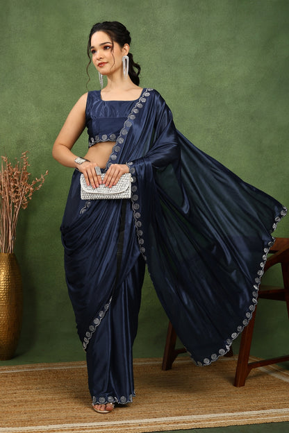 Fancy Embellishment Lycra Saree