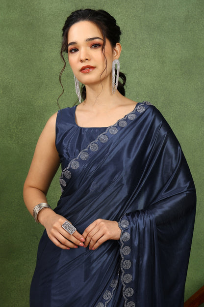 Fancy Embellishment Lycra Saree