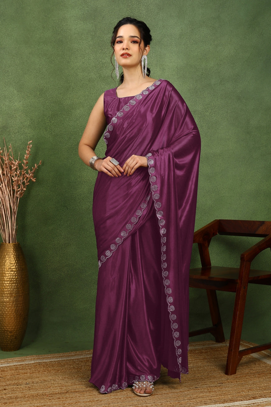 Fancy Embellishment Lycra Saree