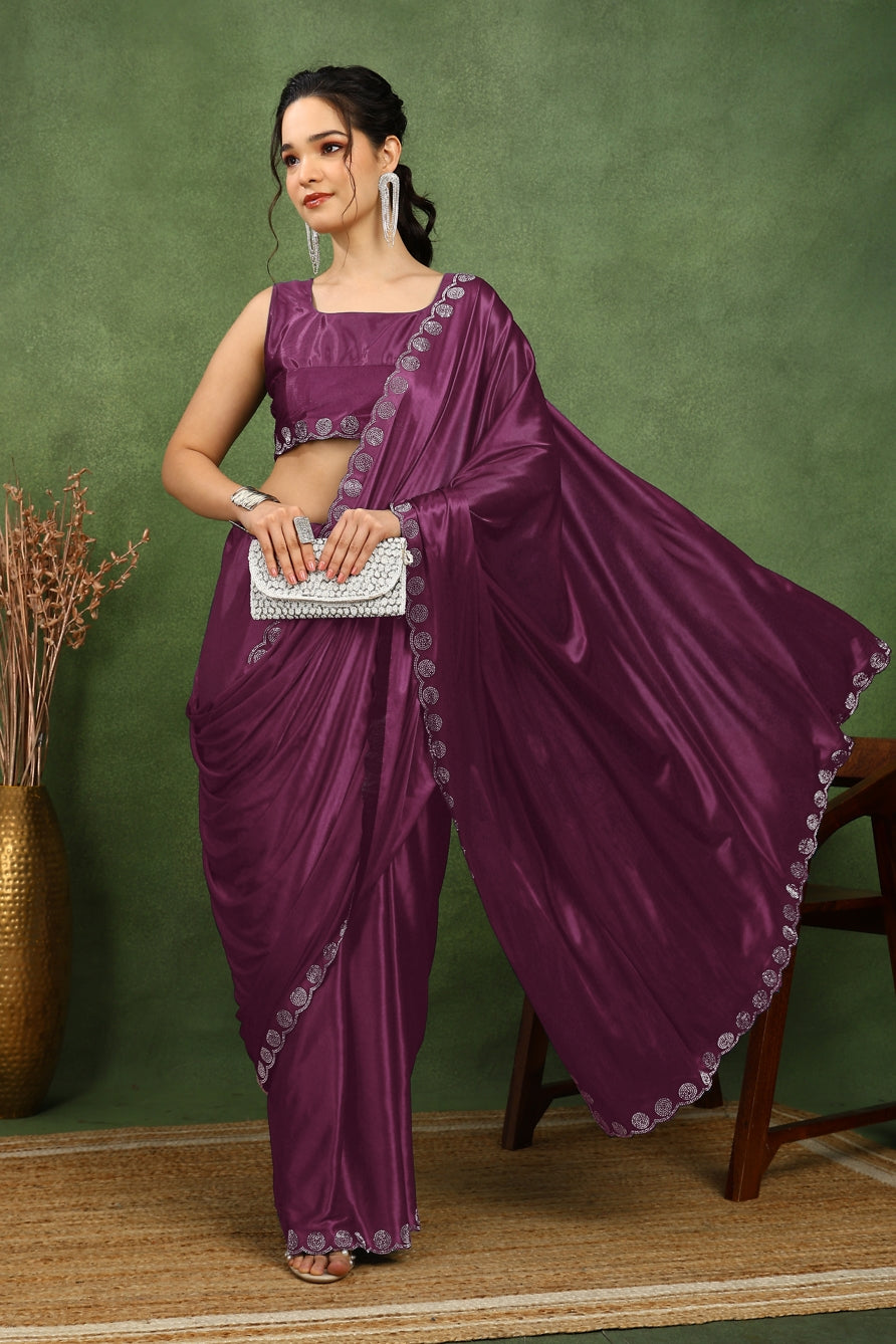Fancy Embellishment Lycra Saree