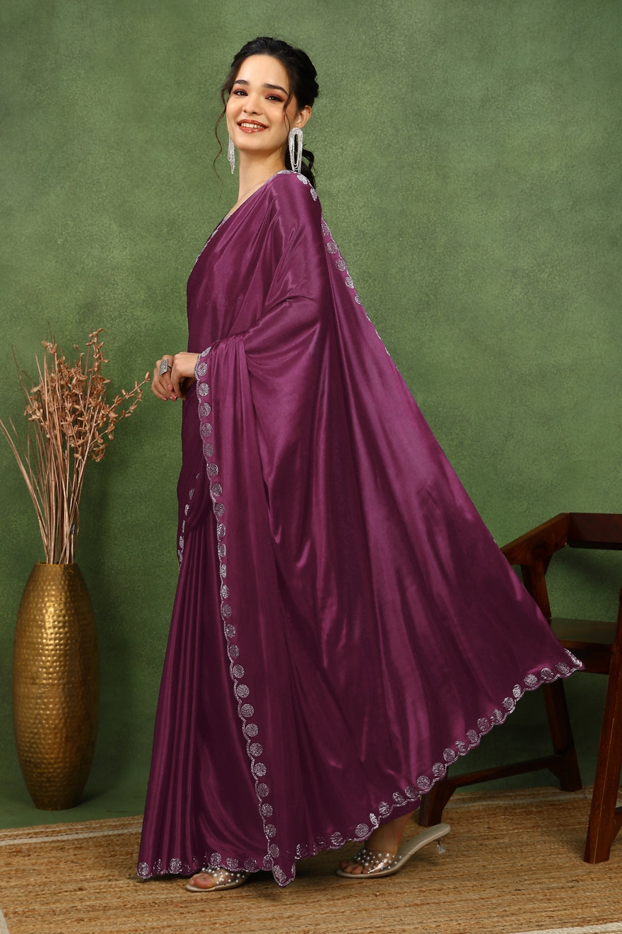 Fancy Embellishment Lycra Saree