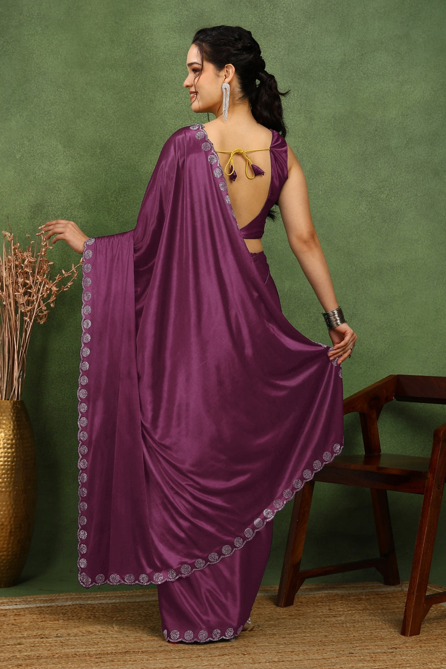 Fancy Embellishment Lycra Saree